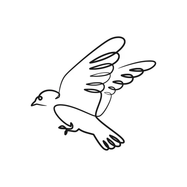 Dibujo Continuo Una Línea Arte Pájaro Diseño Minimalismo Ilustración Línea — Vector de stock
