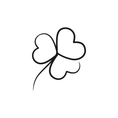 Yonca yaprağı sürekli bir çizgi sanat tasarımı, tek çizgi minimalizm tasarımı