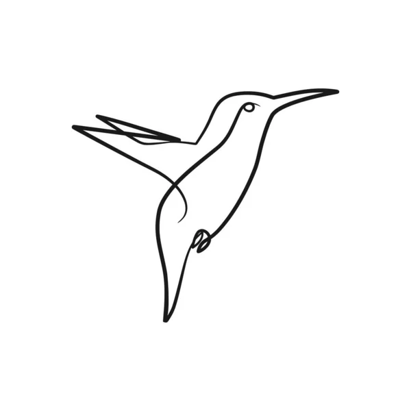 Ununterbrochene Einzeilige Zeichnung Des Vogels Einzeilige Illustration Minimalistisches Design — Stockvektor