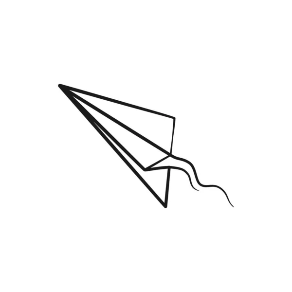 Непрерывный Рисунок Бумажной Плоскости Одной Линии Дизайн Минимализма Одной Линии — стоковый вектор
