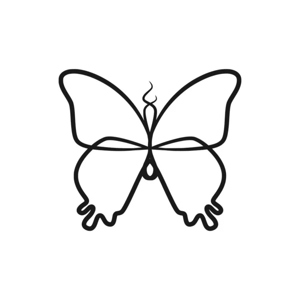 Mariposa Continua Dibujo Una Línea Arte Diseño Minimalista Una Sola — Archivo Imágenes Vectoriales