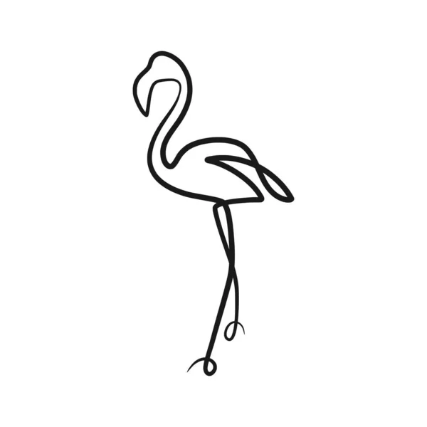 Flamingo Continuo Dibujo Una Línea Arte Diseño Minimalista Una Sola — Vector de stock