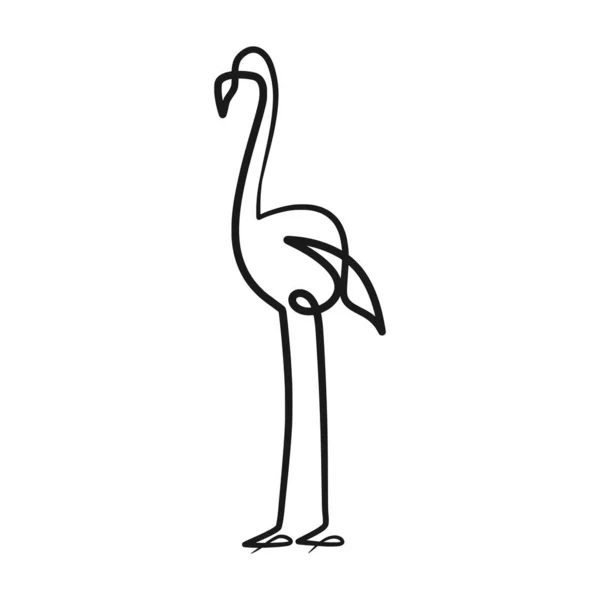 Flamingo Disegno Continuo Una Linea Design Minimalismo Linea Singola — Vettoriale Stock