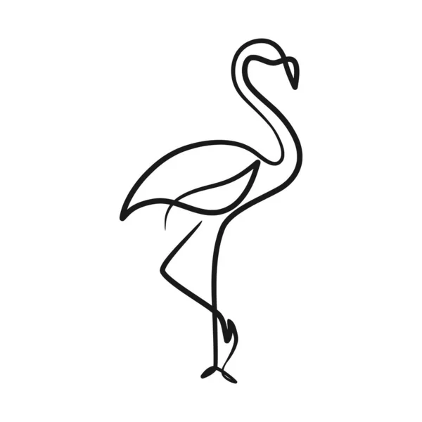 Flamingo Kontinuierliche Zeichnung Einer Linie Einzeiliges Minimalistisches Design — Stockvektor