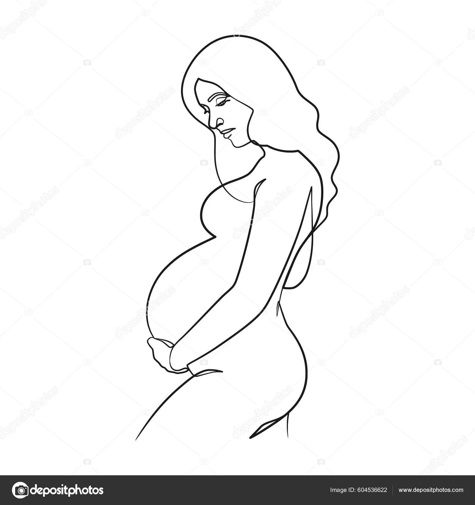 Pregnant Woman Digital Sketch by annakochanek on DeviantArt