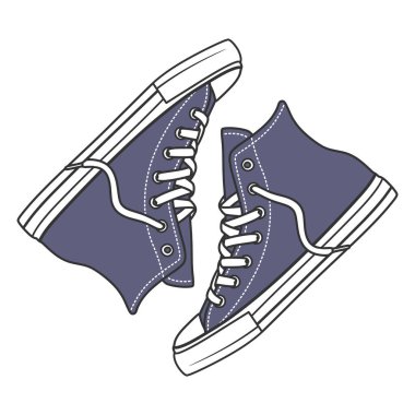 Sneakers shoes vector illustration with color