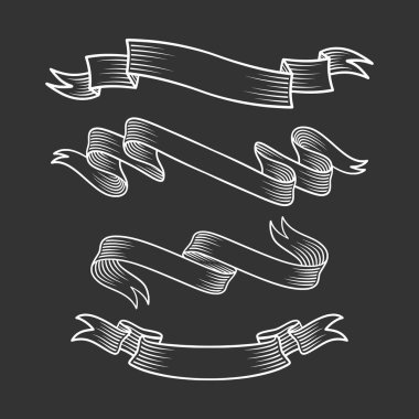 Vintage ribbon banners or labels vector collection