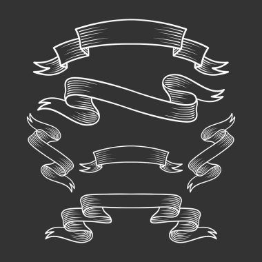 Vintage ribbon banners or labels vector collection