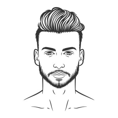 Bearded man hipster face illustration design