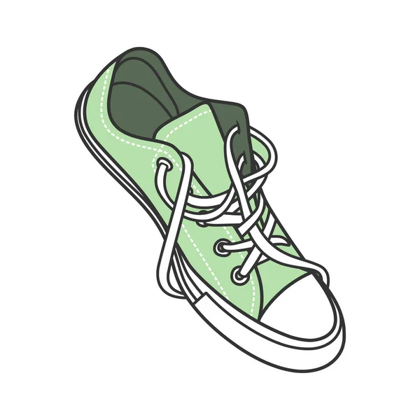 Sneakers Shoes Vector Illustration Color — Vetor de Stock