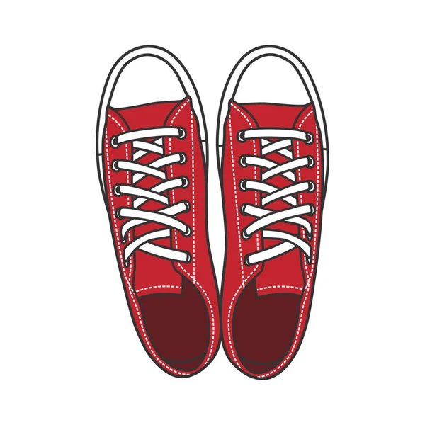 Sneakers Shoes Vector Illustration Color — Vetor de Stock