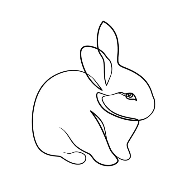 Bunny Rabbit Continuous Line Art Drawing — Wektor stockowy