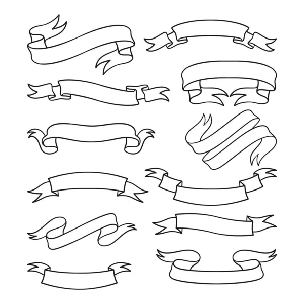 Ribbon banners or labels vector collection