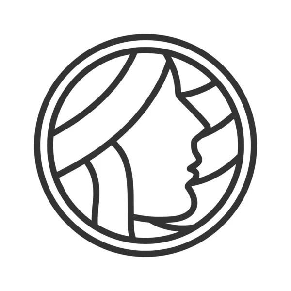 Beauty Woman Logo Design Line Art — 스톡 벡터