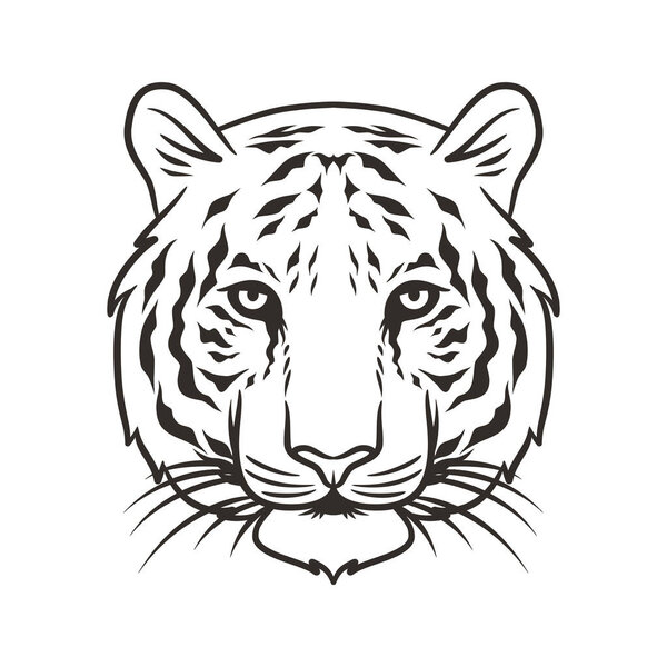 tiger head vector illustration graphic mascot