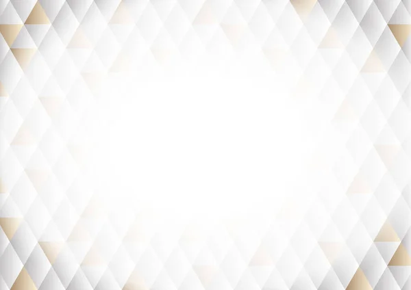 Abstract White Gold Geometric Background White Geometric Concept Background — ストックベクタ