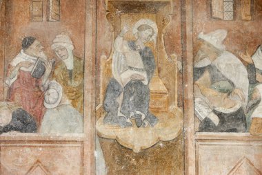 Abondance Abbey Kilisesi freski: hahamla İsa. Fransa. 