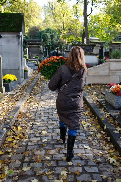All Souls Day Pere Lachaise Cemetery France — Stock Photo, Image