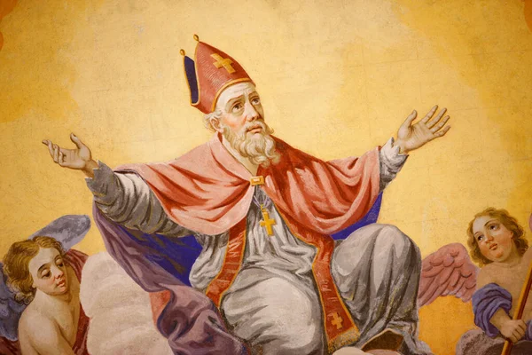 Pyhän Nicolasin Seinämaalaus Ranska — kuvapankkivalokuva