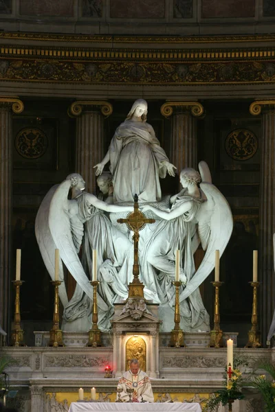 Madeleine Templom Belül Szűz Mária Franciaország — Stock Fotó