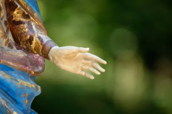 Detalle Una Estatua Madera Número Virgen María Francia —  Fotos de Stock