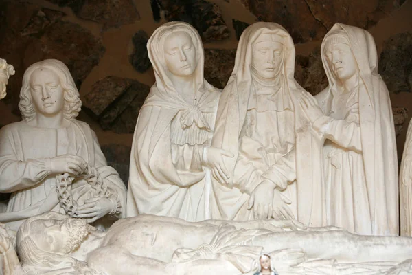 Christus Entombment Standbeeld Katholieke Kerk Frankrijk — Stockfoto