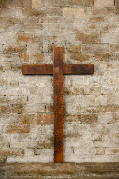 Wooden Cross Vezelay Basilica France — Stock Photo, Image