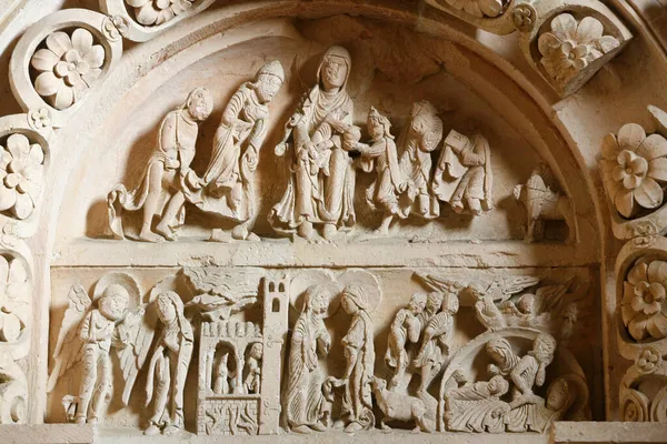 대성당 Narthex Tympanum 프랑스 — 스톡 사진