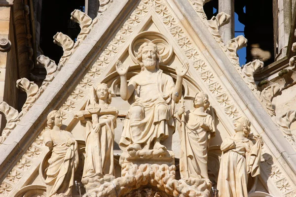 Reims Cathedral West Wing Last Judgment France — Stock Photo, Image