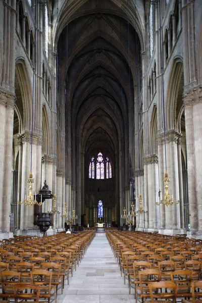 Reims Cathedral Interior Nave France — Stock Photo, Image