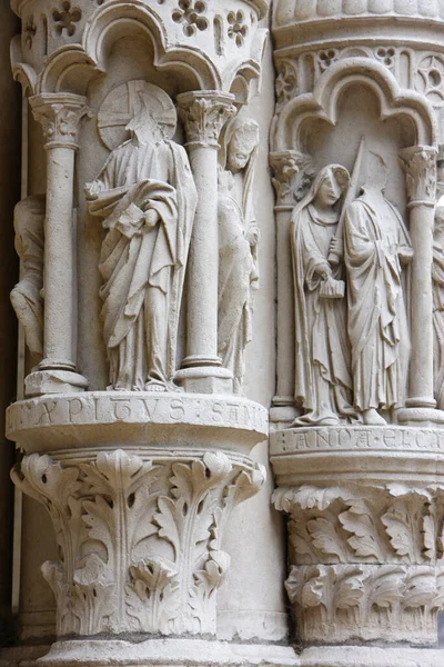 Καθεδρικός Ναός Chartres Βόρεια Πύλη Γλυπτικής — Φωτογραφία Αρχείου