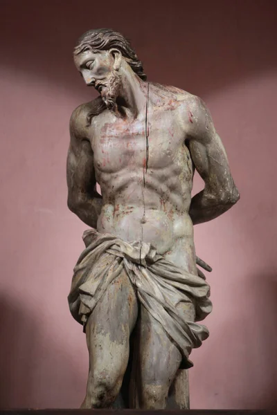 Монастырь Саорге Деревянная Статуя Иисуса Франция — стоковое фото