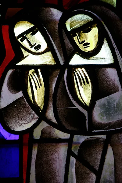 Vetri Colorati Nella Chiesa Notre Dame Trinite Suore Francia — Foto Stock