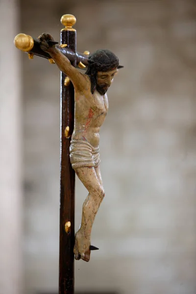 베네딕트 대수도원을 떠나라 Christ Statue 프랑스 — 스톡 사진