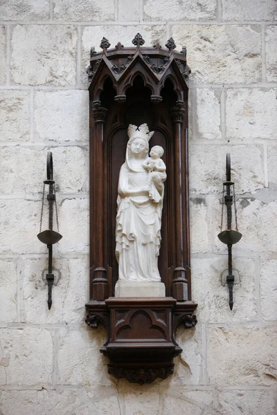 Fleury Benedictine Abbey Church 14Th Century Alabaster Statue Virgin Child — Stock Photo, Image