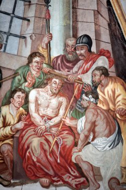 Varsayım kilisemizin hanımefendisi. İsa 'nın dikenli tacı. Fransa. 