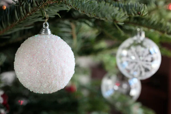 Christmas tree decorated in house.  France.