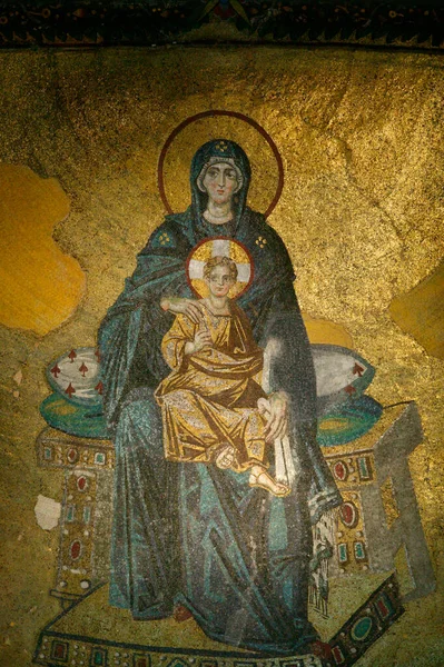 Mosaik Der Aya Sophia Moschee Die Jungfrau Frankreich — Stockfoto