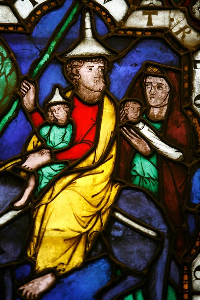 モーゼス 出エジプトだ ステンドグラスの窓 Klosterneuburg修道院 オーストリア — ストック写真
