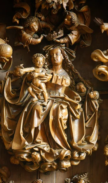 Мауер Бей Мелк Церкви Мадонна Дитина Оточені Святими Простолюдинами Ангелами — стокове фото