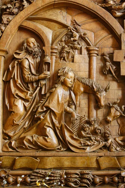 Mauer Bei Melk Church Carved Altar 1509 Nativity Austria — Stock Photo, Image