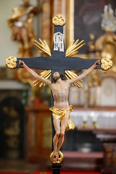 Jesus on  the cross.  Crucifix. France.