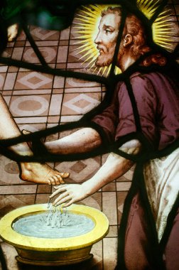 Lekeli cam pencere. - Tanrım! Kutsal hafta. Fransa. 