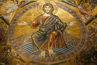 Firenze Duomo 'daki Mozaikler Baptistery' i kapsıyor. Son karar. İtalya. 