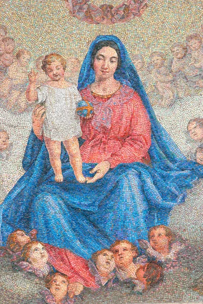 Neitsyen Lapsen Mosaiikki Italia — kuvapankkivalokuva