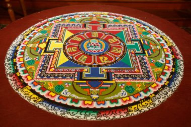 Merhametin Mandala 'sı. Budizm 'in sembolü. Fransa. 