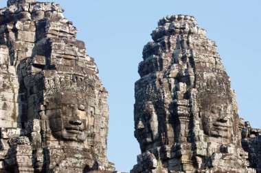 Angkor Thom Kompleksi 'ndeki Bayon Tapınağı. Kamboçya. 