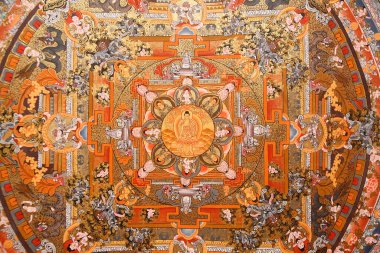 Mandala bir thangka üzerinde. Nepal. 