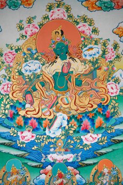 Yeşil Tara, refahın sembolü. Kopan manastırı. Nepal. 