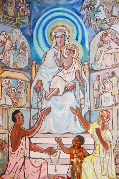 Maleri Katedralen Lome Jomfru Barn Togo – stockfoto